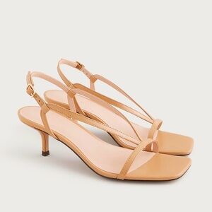 JCREW Krista Slingback Kitten-heel Sandals in Leather - NEW